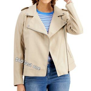 Faux leather style & Co moto women's jacket Bran New w/Tags